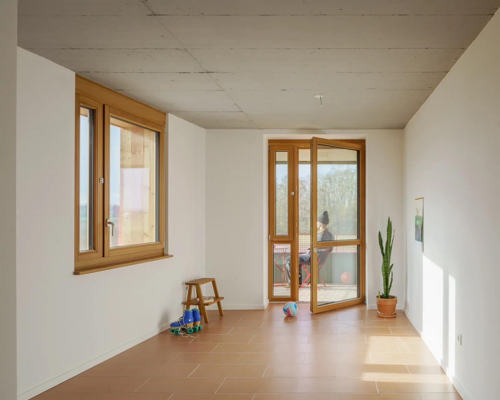Innenperspektive: Blick auf Balkon