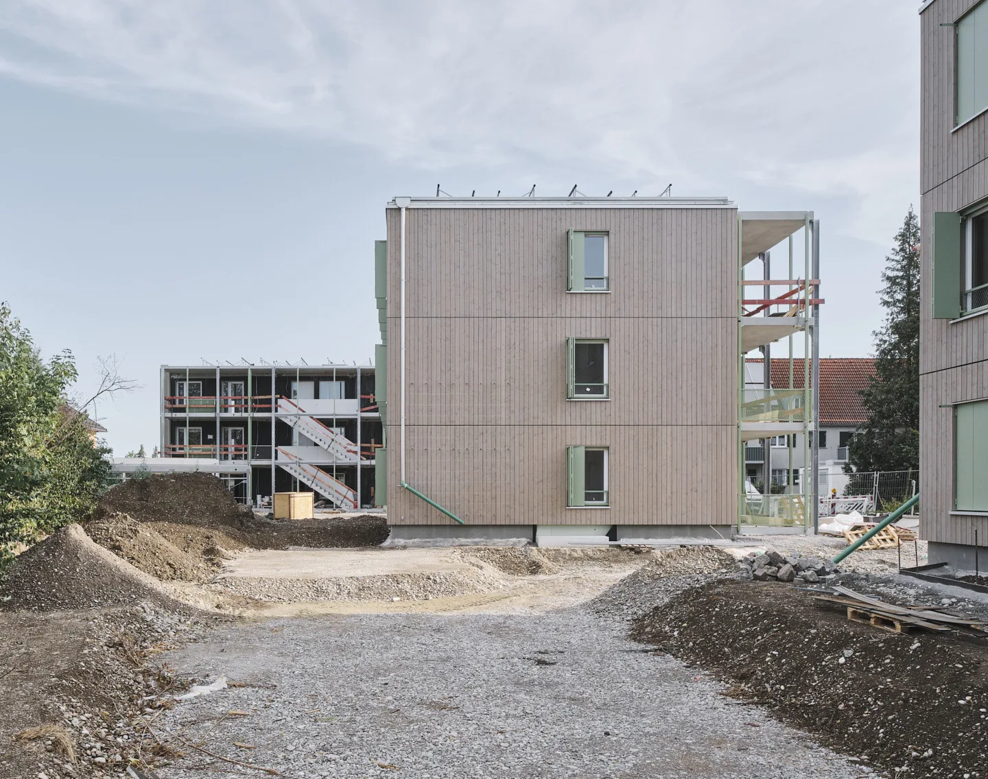 Ansicht Wohnanlage während der Baustelle